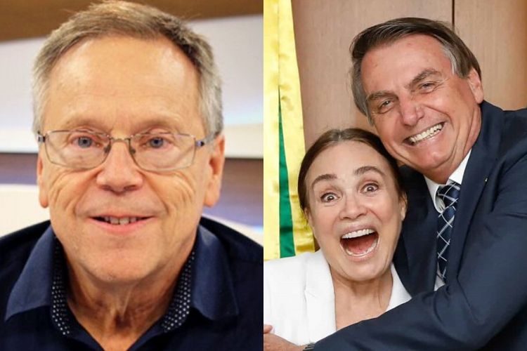 Fernando Meirelles e Regina Duarte com Bolsonaro - Reprodução: Divulgação TV Cultura e Instagram