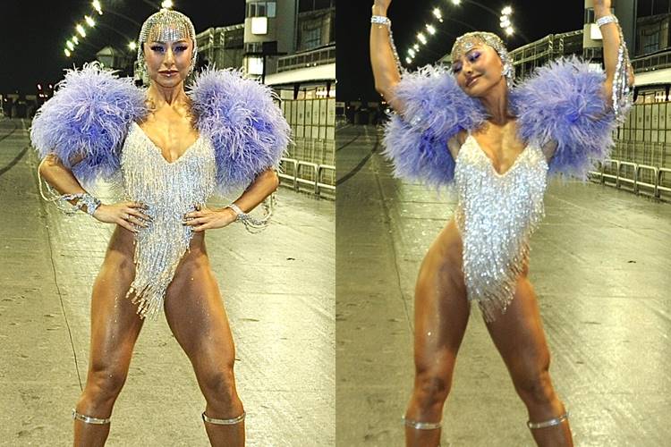 Sabrina Sato exibe figurino luxuoso durante ensaio da Gaviões da Fiel