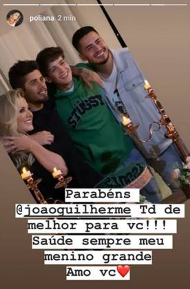 Poliana parabeniza João Guilherme -Reprodução/Stories