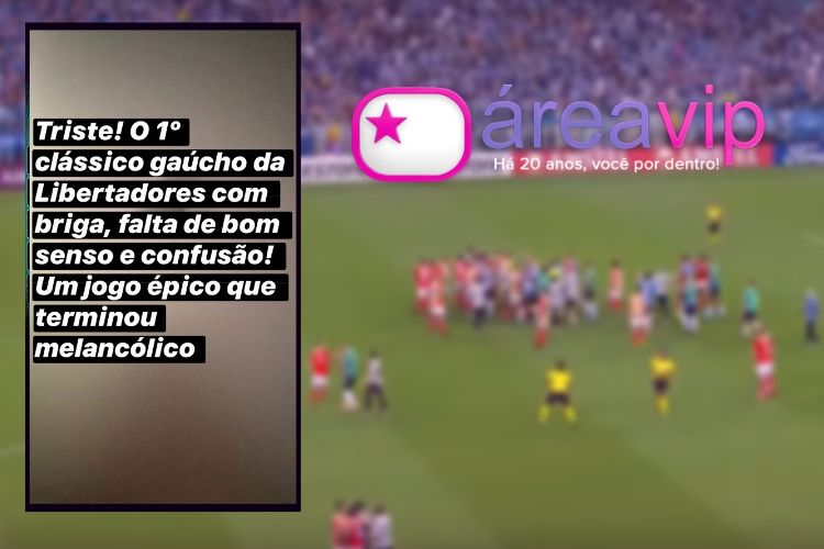 Briga generalizada na Arena do Grêmio - Reprodução: Fox Sports (Montagem: Área VIP)