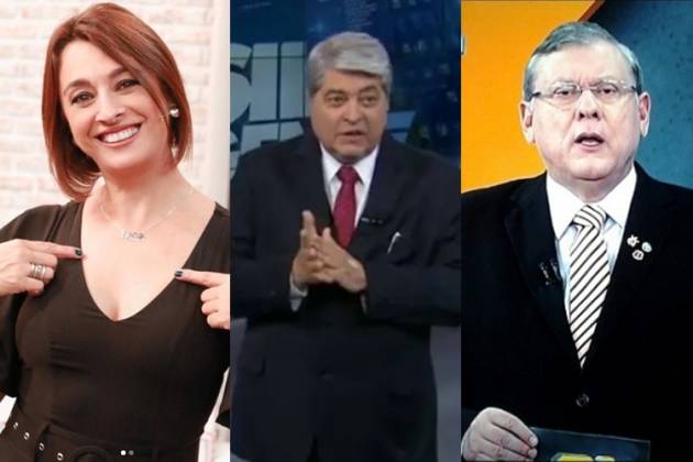 Catia Fonseca, Datena e Milton Neves reprodução Instagram montagem Área Vip