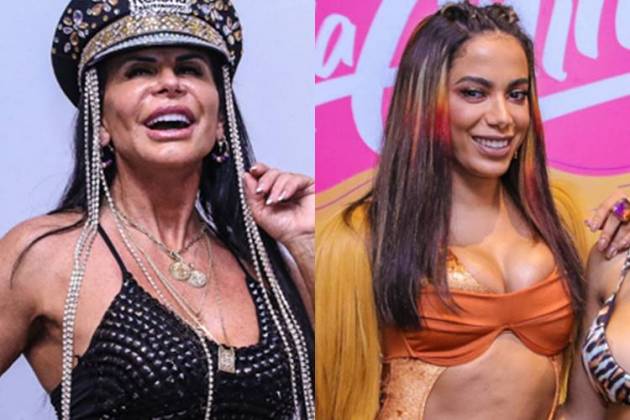 Gretchen participou do bloco da cantora Anitta no último domingo - AgNews/Thiago Duran/ Montagem Área Vip