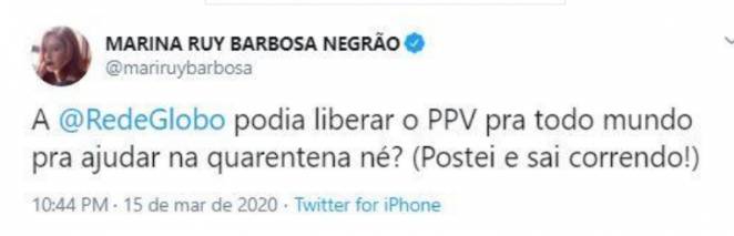 Marina Ruy Barbosa foto Twitter