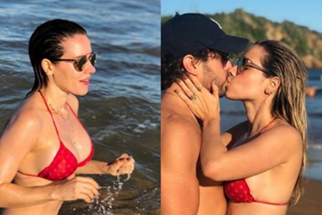 Monique Alfradique e namorado reprodução Instagram e montagem Área Vip Monique Alfradique e namorado reprodução Instagram e montagem Área Vip