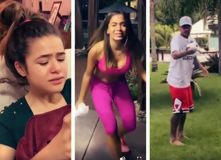 Famosos fazem ”brincadeira do papel higiênico” na quarentena