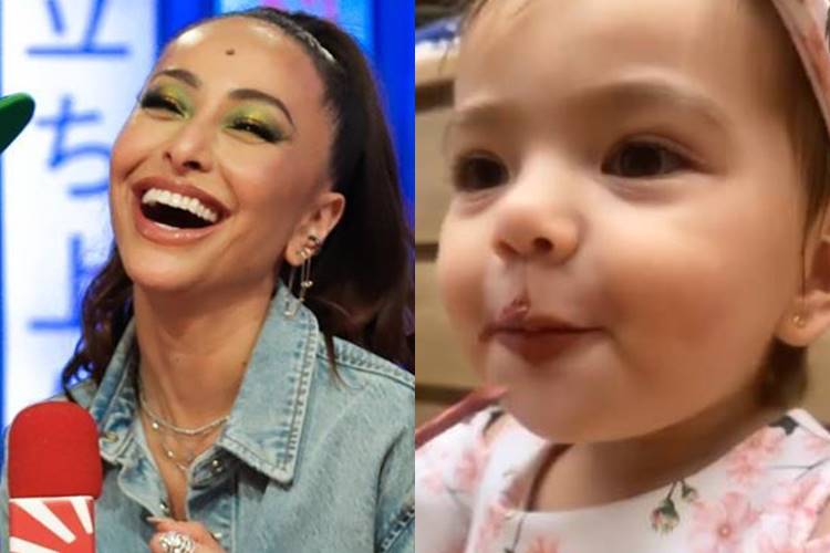 Sabrina Sato se diverte ao flagrar Zoe passando batom; confira