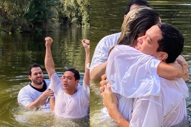 Evangélico, Wesley Safadão se batiza nas águas do rio Jordão - Reprodução/Instagram