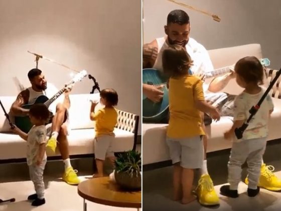 Vídeo: Andressa Suita mostra Gusttavo Lima tocando violão com os filhos durante quarentena - Foto: Reprodução / Instagram