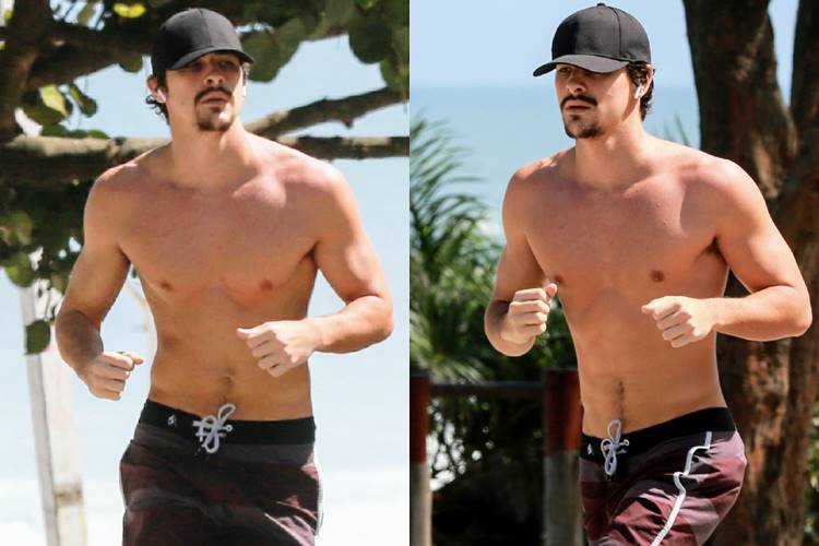 Bruno Montaleone bota corpo para jogo e corre na praia da Barra da Tijuca