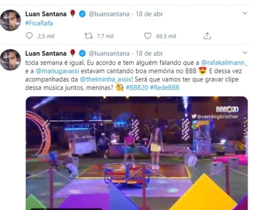 Luan Santana reprodução Twitter