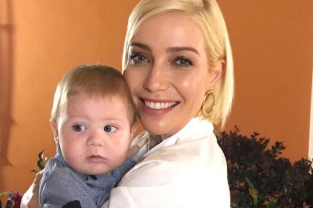 Luiza Possi e o filho Lucca