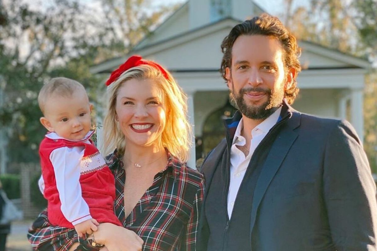 Amanda Kloots, mulher de Nick Cordero, o ator morto pelo coronavírus, a criança e ele - Reprodução: Instagram