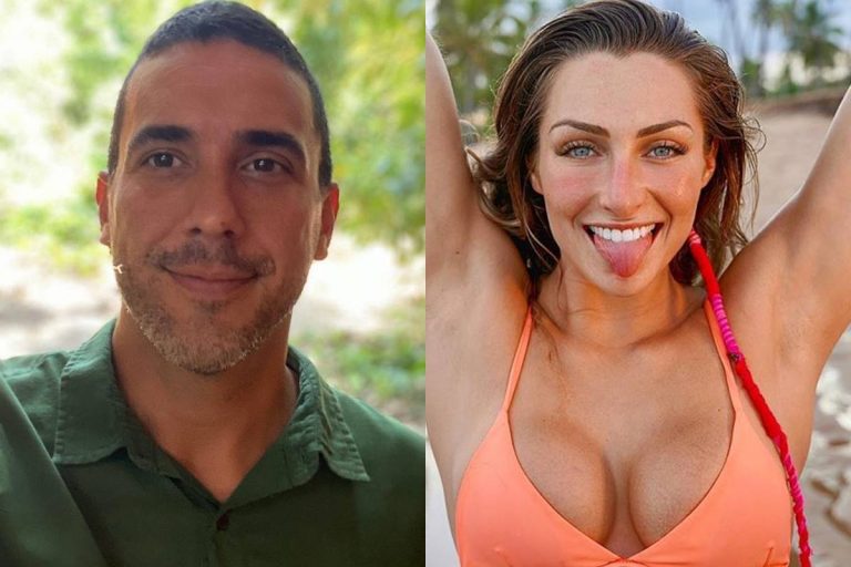 Namorada de André Marques se emociona com presente