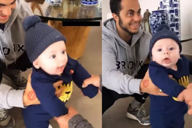 Thammy Miranda ajuda o filho Bento, de quatro meses, com 'primeiros passos' - Reprodução/Instagram
