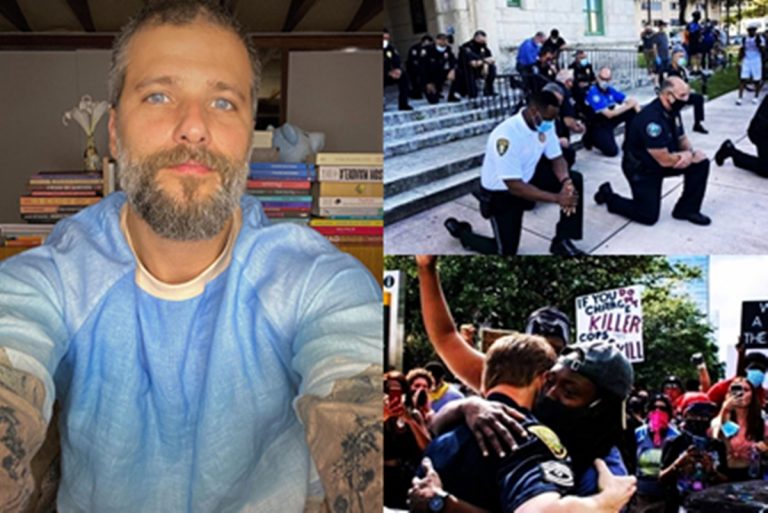 Bruno Gagliasso elogia atitude de policias norte-americanos durante protesto