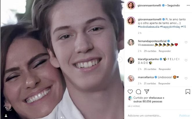 Giovanna Antonellli e filho Pietro reprodução Instagram