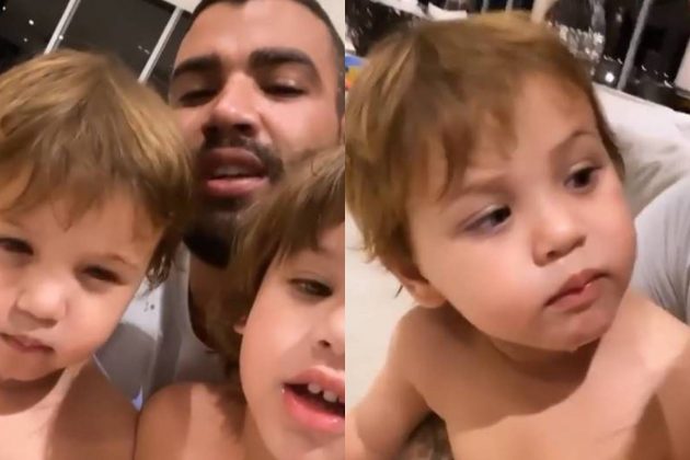 Gusttavo Lima mostra cena divertida com os filhos