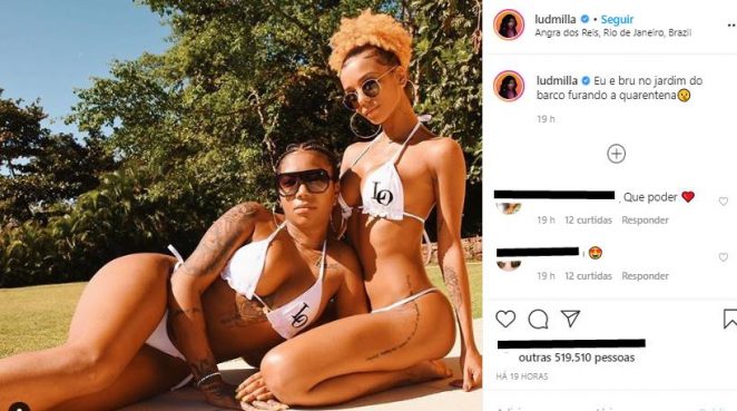 Reprodução Instagram Ludmilla ironiza após ser acusada de furar a quarentena