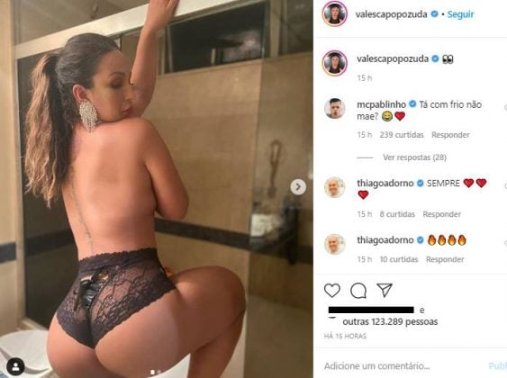 Valesca Popozuda faz topless e leva fãs à loucura