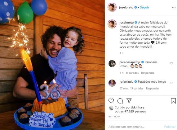 José Loreto e sau filha Bella reprodução Instagram