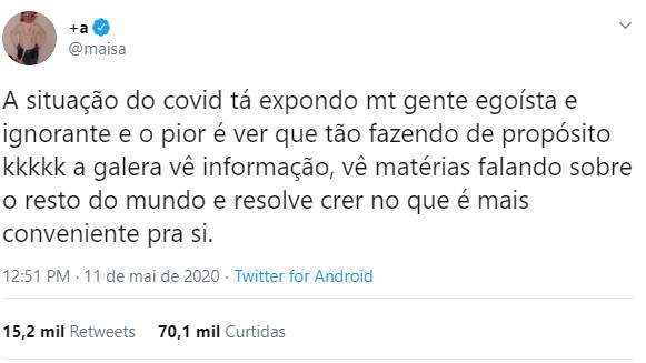 Maisa se revolta com situação e dispara: "Gente egoísta"