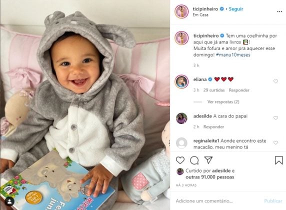 Manuela filha de Ticiane Pinheiro reprodução Instagram