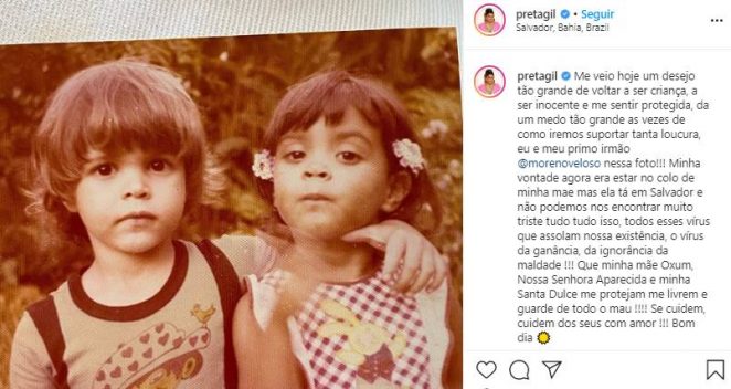 Preta Gil lamenta ausência da mãe: "Muito triste"