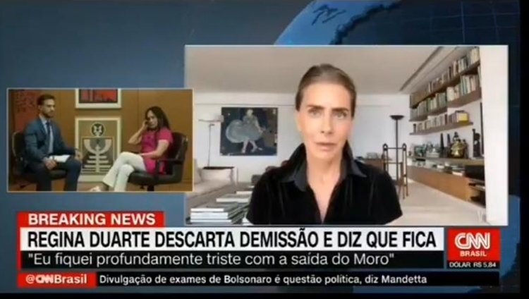 Regina Duarte dá piti e finaliza entrevista na CNN irritada com Maitê Proença
