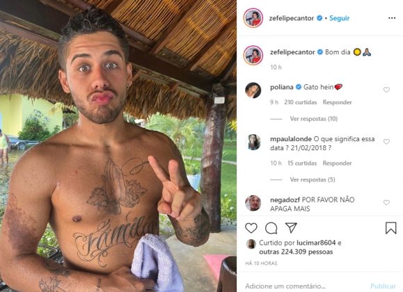 Sertanejo Zé Felipe reprodução Instagram