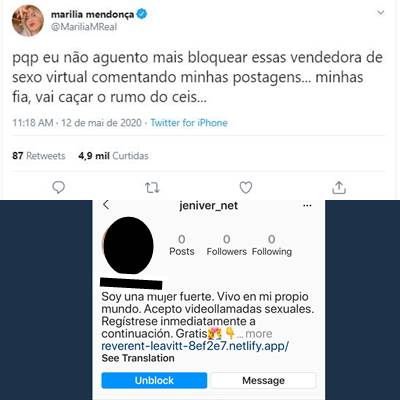 Reprodução Twitter Marília Mendonça recebe proposta indecente e fica chocada