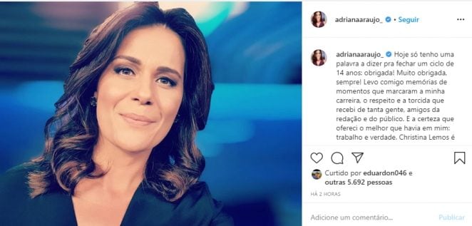 Adriana Araujo reprodução Instagram