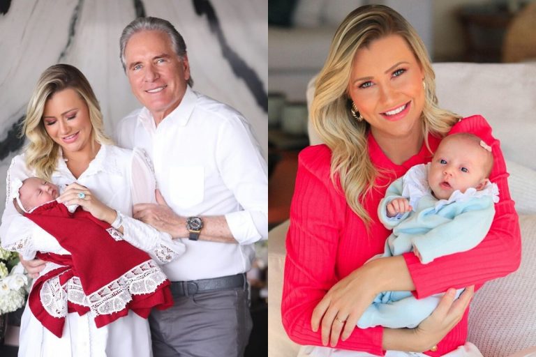 Esposa de Roberto Justus celebra o primeiro mês da filha Vicky