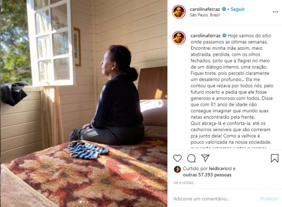 Carolina Ferraz reprodução Instagram