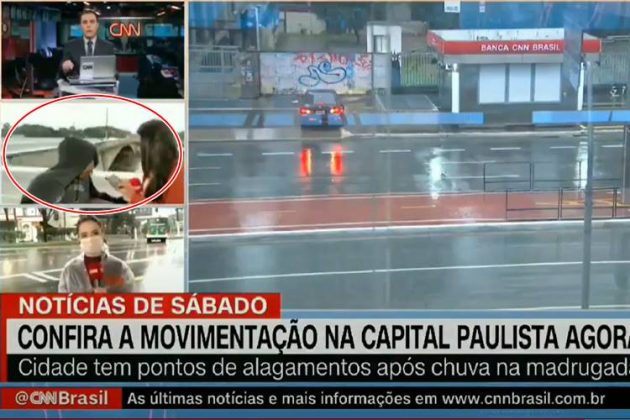 Repórter da CNN é assaltada ao vivo por homem portando uma faca - Foto: Print/CNN Brasil