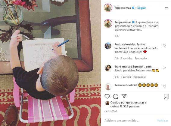 Felipe Simas, foto do filho Joaquim reprodução Instagram