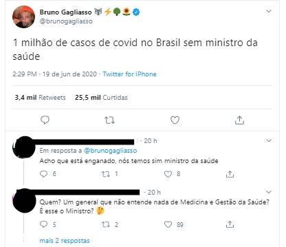 Gagliasso reclama do aumento de casos de coronavírus: "Sem Ministro da Saúde"
