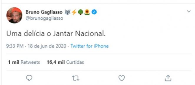 Bruno Gagliasso faz piada com nome do 'Jornal Nacional'