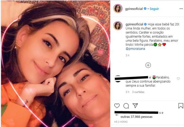 Glória Pires comemora os 20 anos da filha