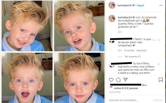 Karina Bacchi encanta ao mostrar momento fofo do filho