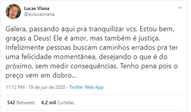 Lucas Viana, campeão de 'A Fazenda 11', é assaltado em São Paulo