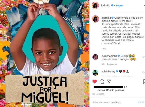 Ludmilla desabafa sobre morte: "Vamos cobrar justiça"