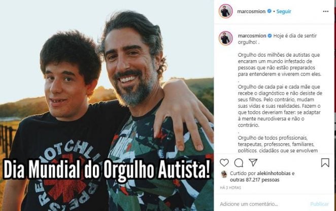 Marcos Mion homenageia o filho no Dia do Orgulho Autista