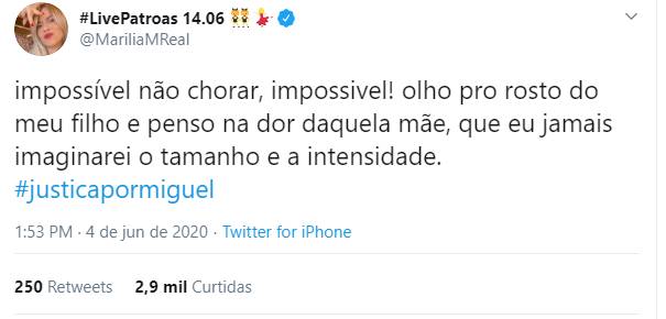 Marília Mendonça lamenta morte cruel de criança de cinco anos