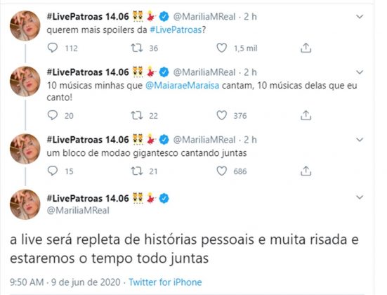 Marília Mendonça faz revelação sobre live com Maiara e Maraisa