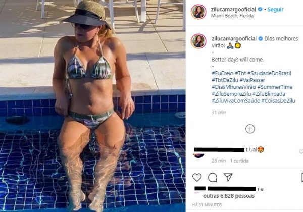 Reprodução Instagram Zilu relembra viagem especial e reflete sobre momento difícil