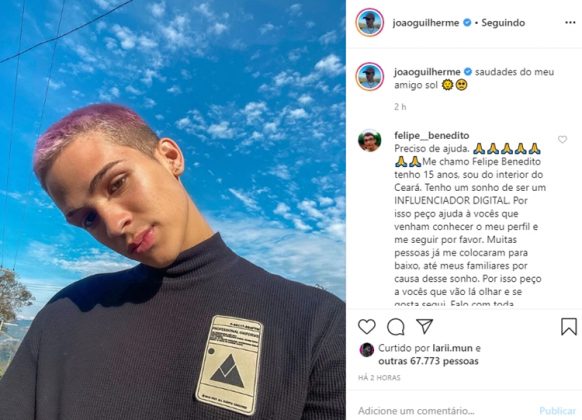 João Guilherme reprodução Instagram