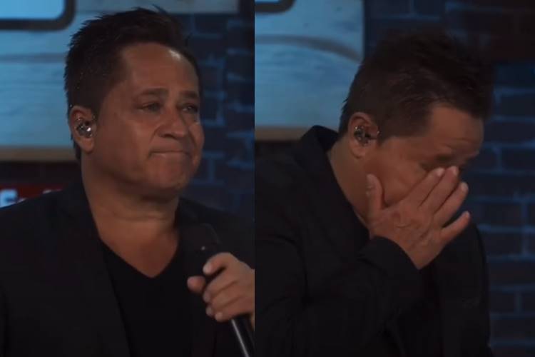 Sertanejo Leonardo chora ao anunciar filme em homenagem ao irmão Leandro, durante live