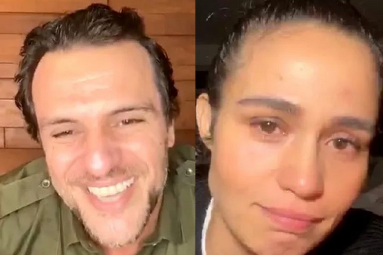 Nanda Costa chora durante live com Rodrigo Lombardi e faz revelação