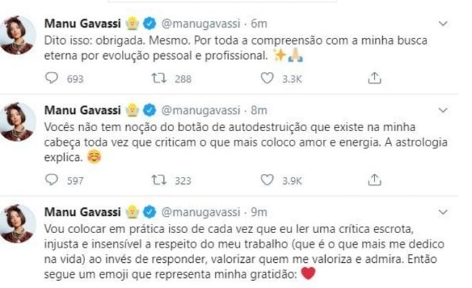 Manu Gavassi reprodução Twitter