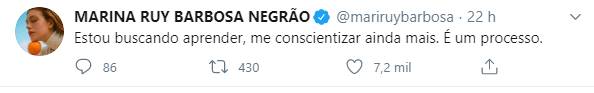 Marina Ruy Barbosa comenta sobre racismo: "Estou buscando aprender e me conscientizar"
